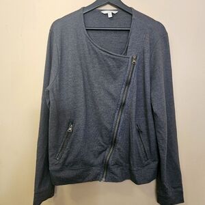 Banana Republic Outlet Moto Style Jersey Cotton Blend Jacket Women's Size XL